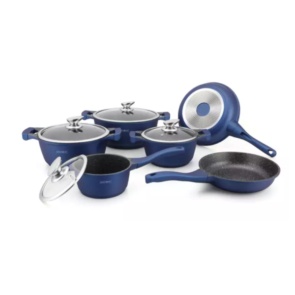 Cookware Gold Collection - Die Cast Alu - 10Pcs - BLUE - Royalty Line
