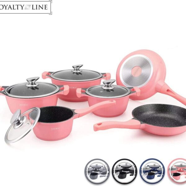 Cookware Gold Collection - Die Cast Alu - 10Pcs - PINK - Royalty Line