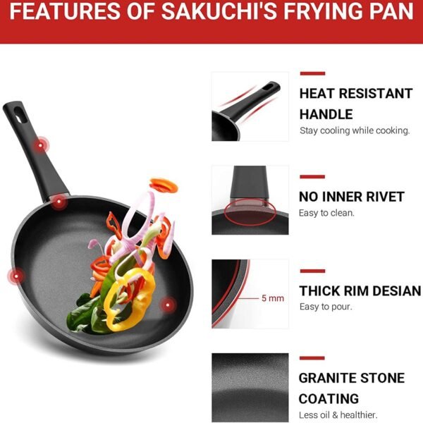 c♡さま専用　9寸　両面プリンター、金箔、黒染竹、箱あり Cookware Gold Collection – Die Cast Alu – 10Pcs – BLACK