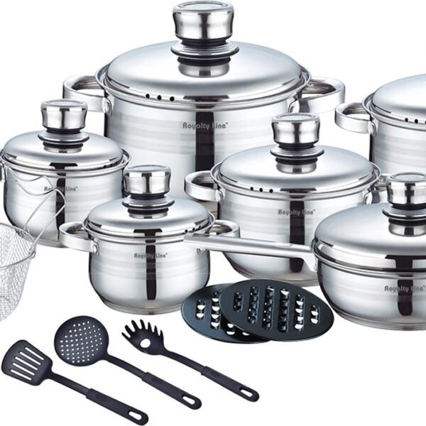 Royalty Line RL-1802: 18 Pieces Stainless Steel Cookware Set w/ Various  Utensils Royalty Line RL-1802 : Wholesale Dropshipping Supplier in Europe