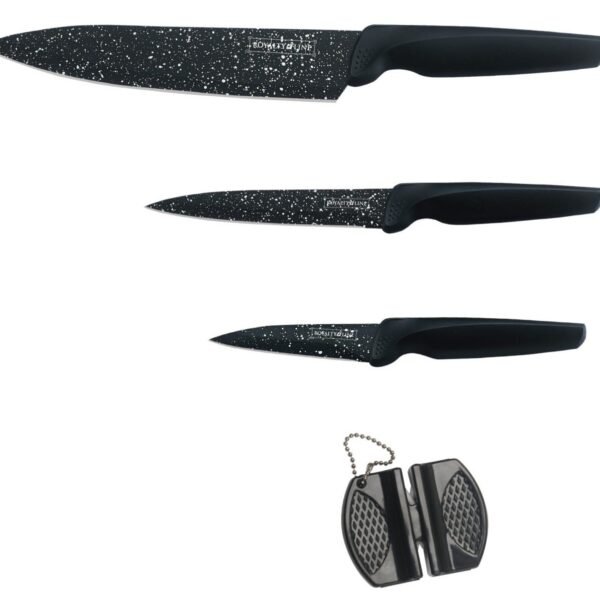 Knife Set - Non-stick coating - 3pcs - Black - Royalty Line
