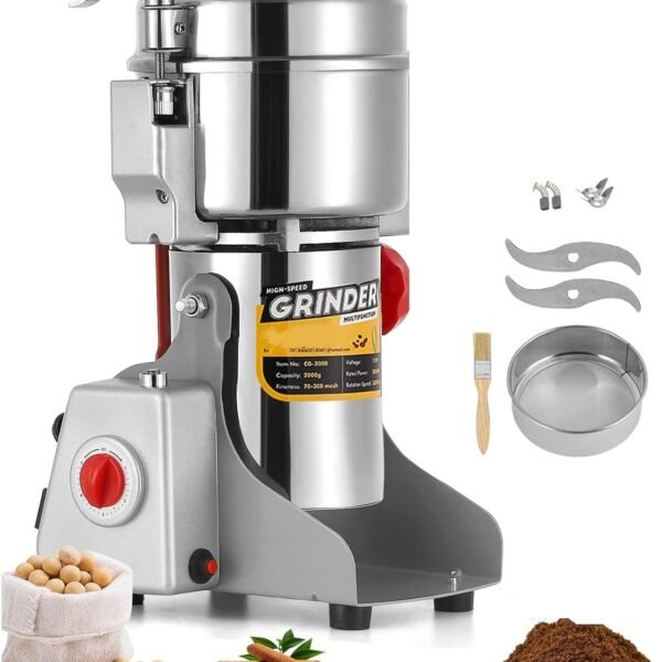Electric Spice & Grain Mill - Grinder - For 800 grams - 2000W - Stainless Steel - Royalty Line