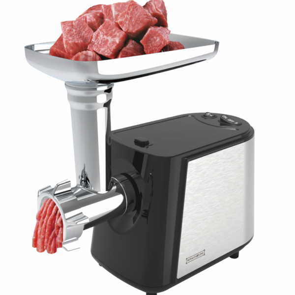 Electric Meat Grinder - 1600W - Mincer with 3 Cutting Plates - Sausage Maker - Minced Meat - Stainless Steel - Royalty Line
