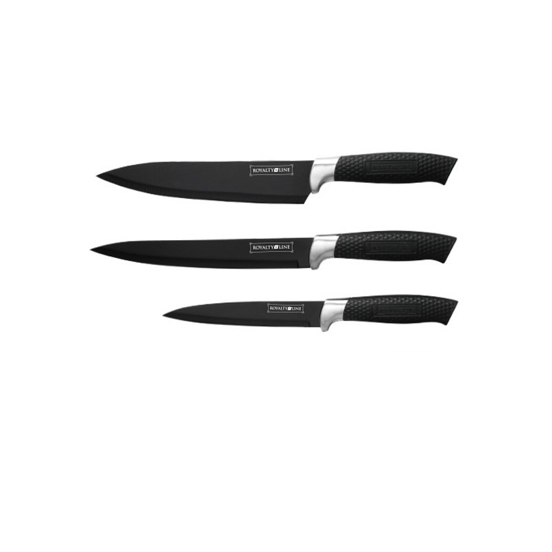 Knife Set - Non-stick coating - 3pcs - Royalty Line - Black