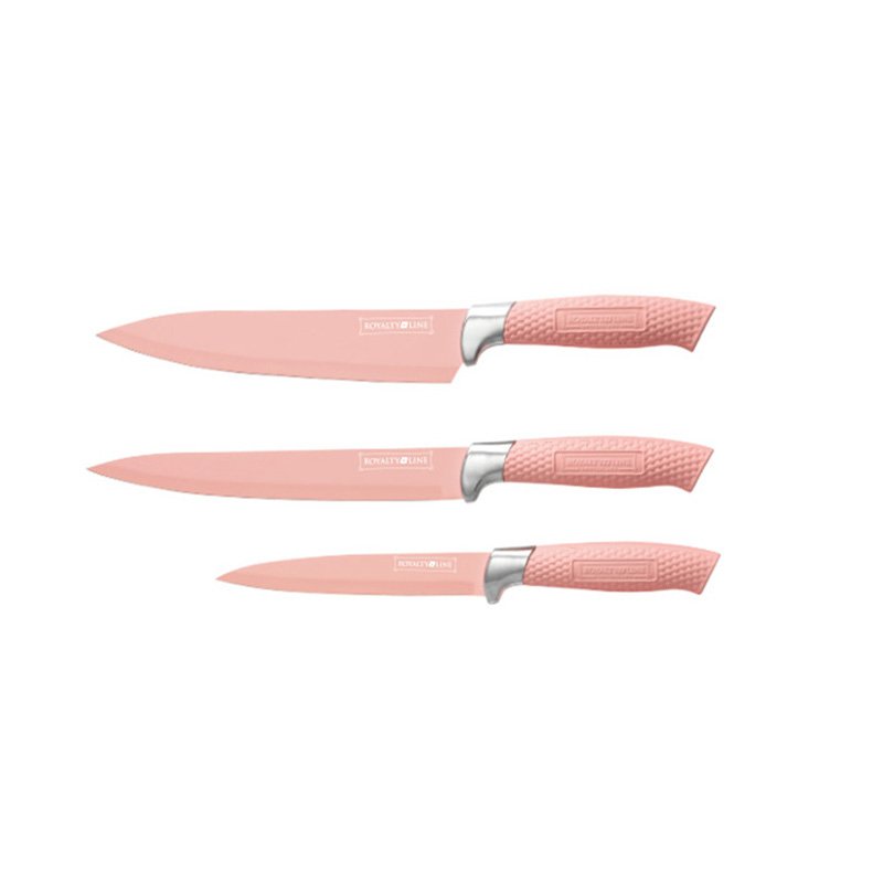 Knife Set - Non-stick coating - 3pcs - Royalty Line - Pink